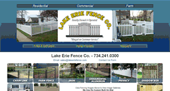 Desktop Screenshot of lakeeriefence.com